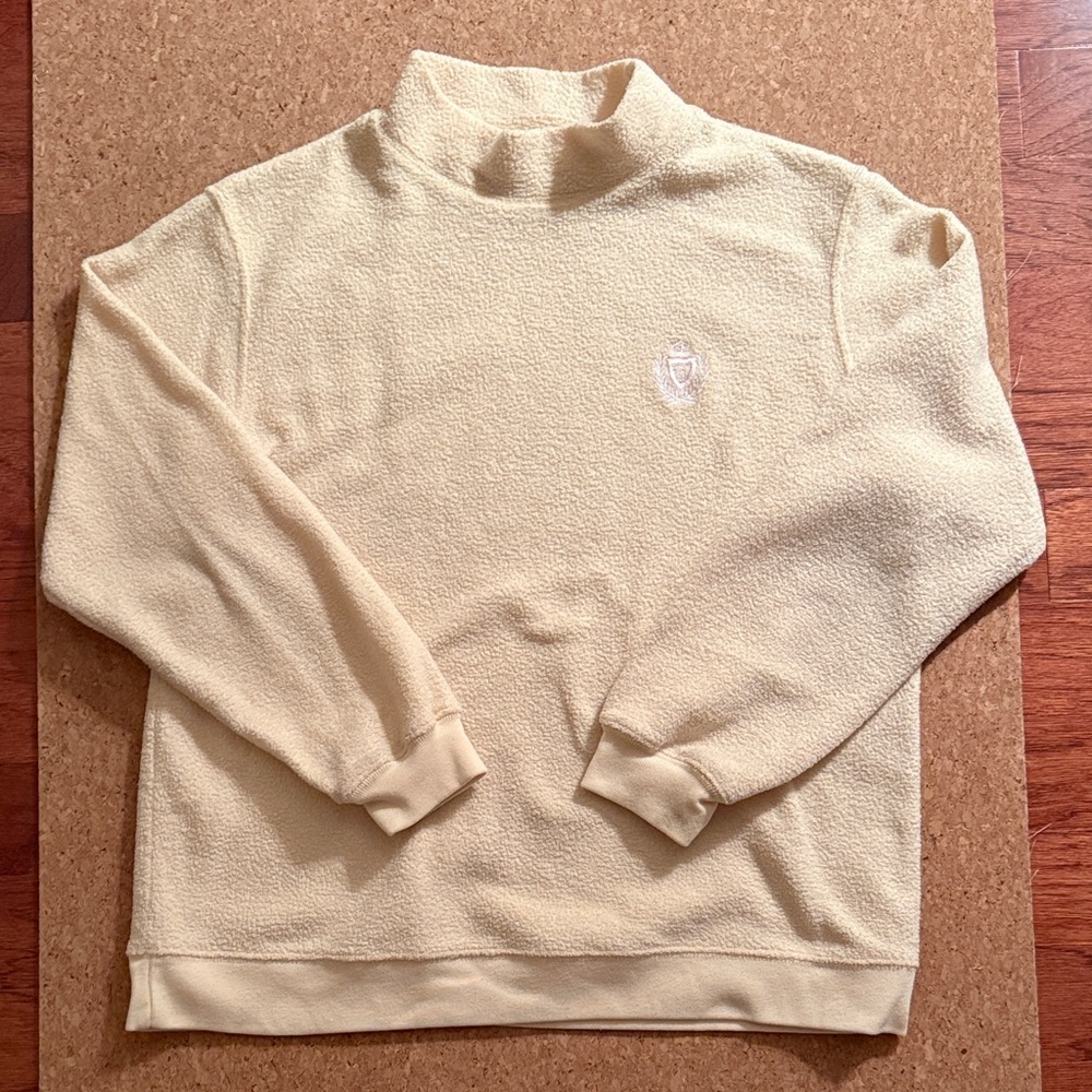 Vintage Butter Yellow Jaclyn Smith Sport Mock Neck Pullover Size Medium